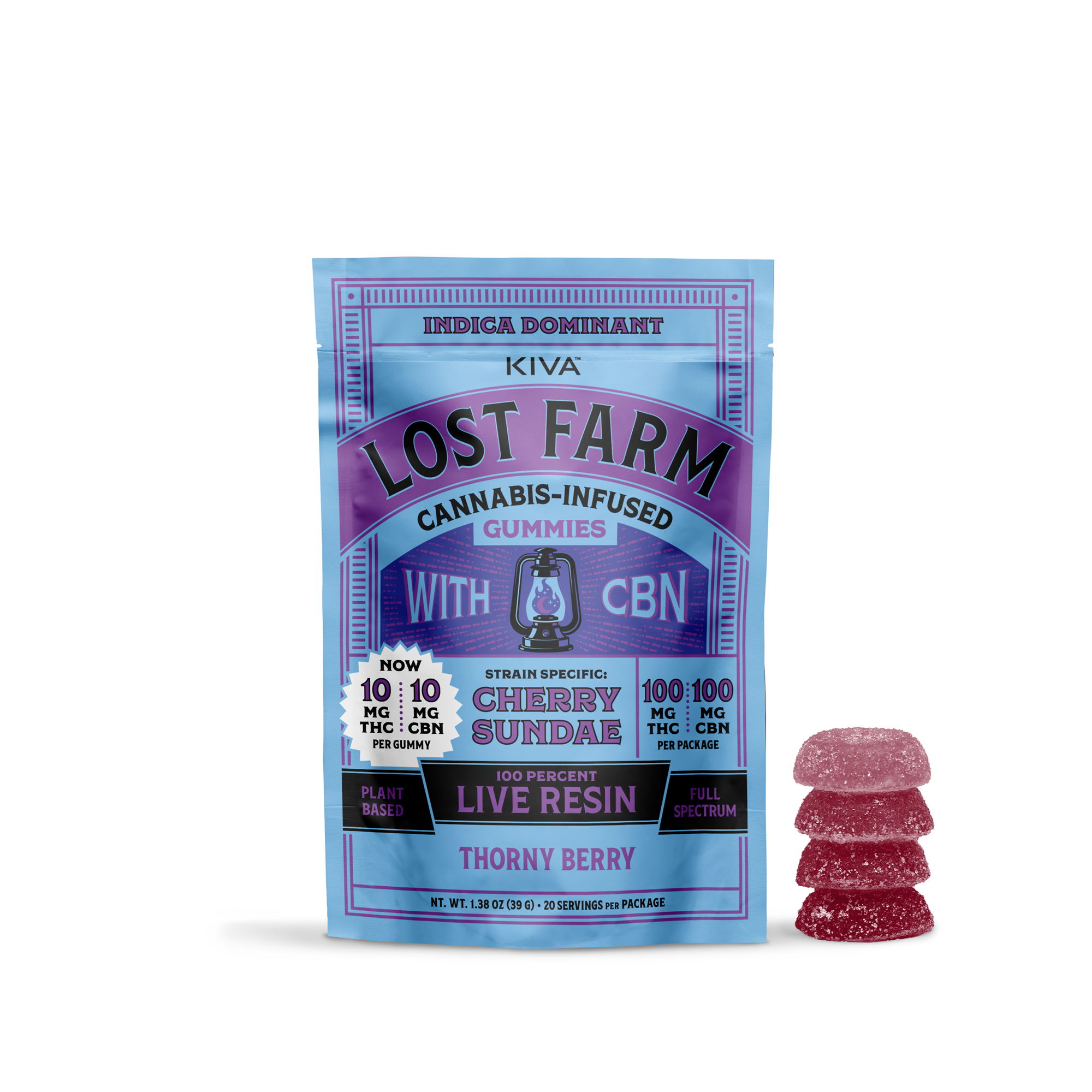 Photograph of product: Thorny Berry x Cherry Sundae CBN 1:1 Live Resin Gummies (I) - (100mg)