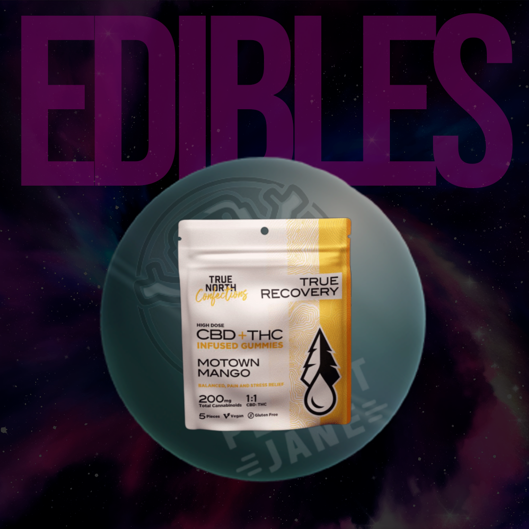 Photograph of product: True North Confections - 200mg 1:1 TH-oui/CBG Gummies - Forbidden Apple