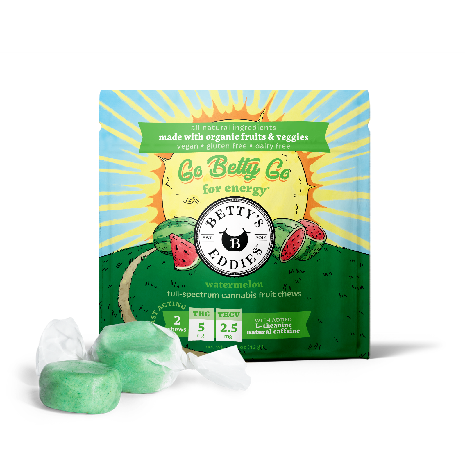 Photograph of product: Betty's Watermelon Chews 10PK
