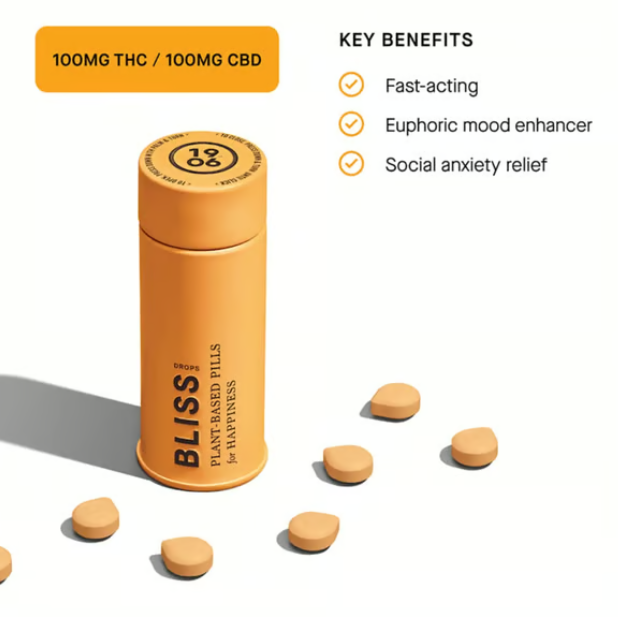 Photograph of product: 1906 | Bliss Drops Tin | Edible | 5mg x 20