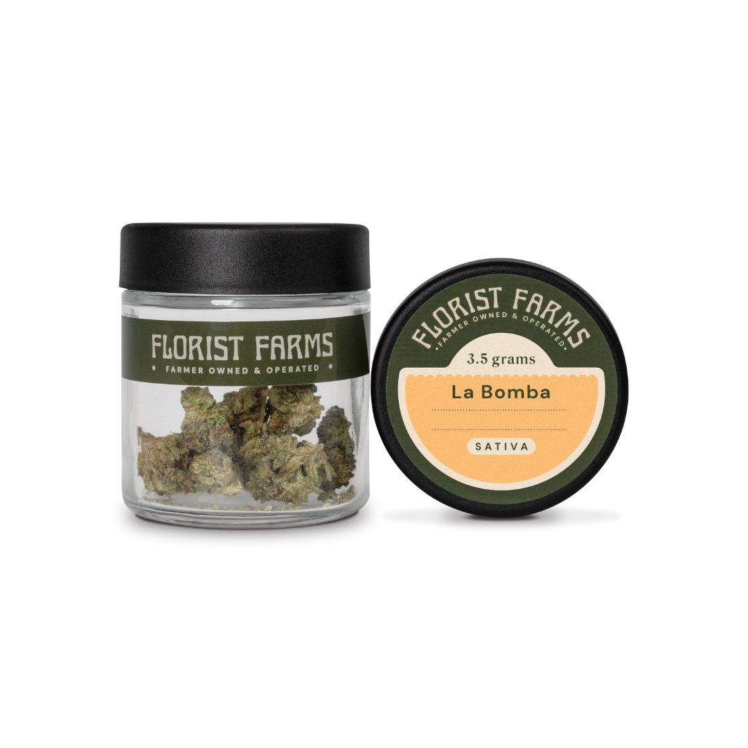 Photograph of product: Florist Farms | La Bomba | 3.5G Flower Jar