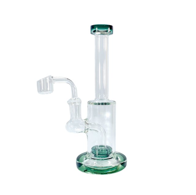 Photograph of product: 7.5" Upright Disc Perc Oil Rig 2mm Quartz Banger - 