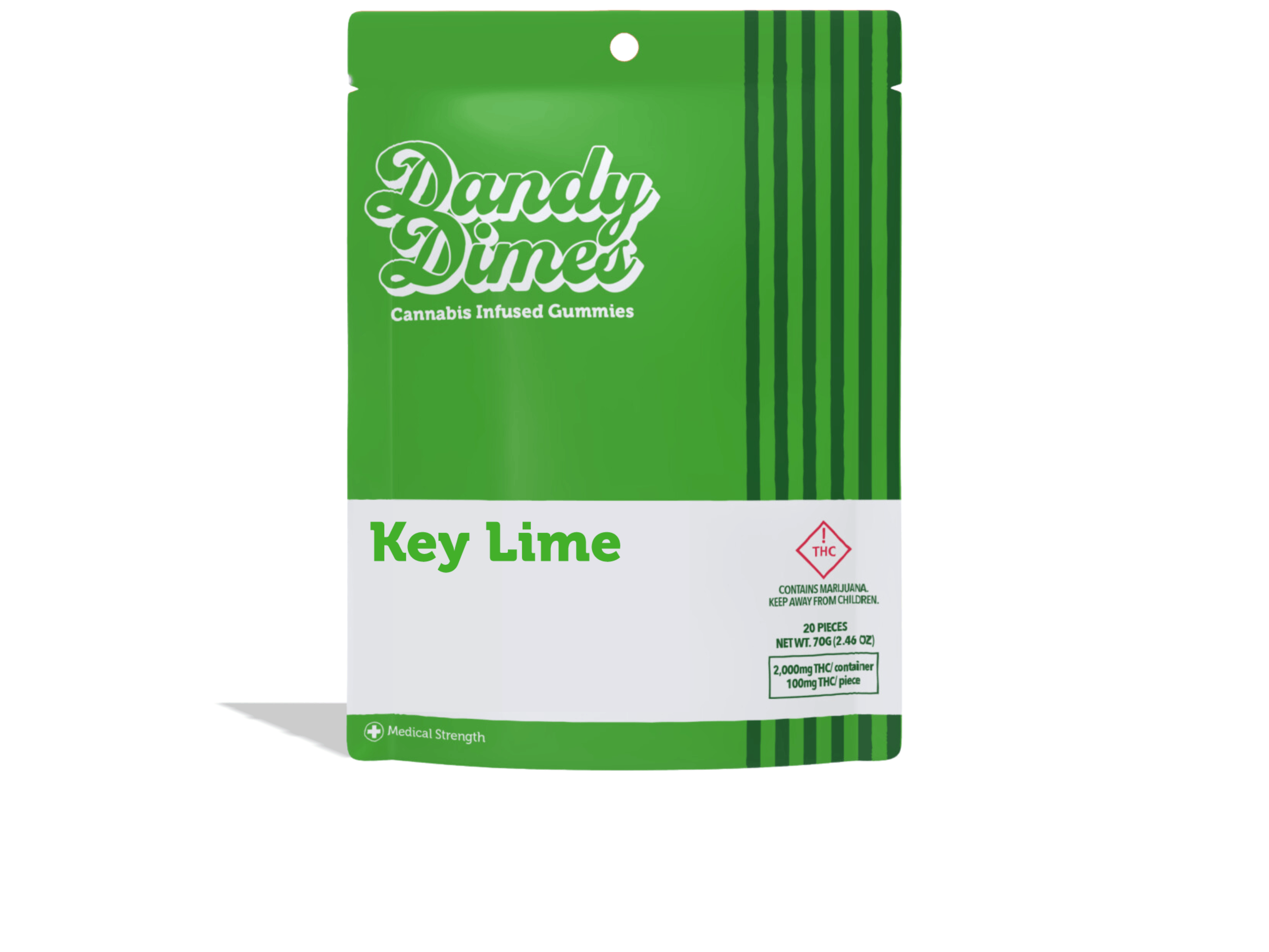 Photograph of product: Dandy Dimes 2000mg - Key Lime (Oui'd)