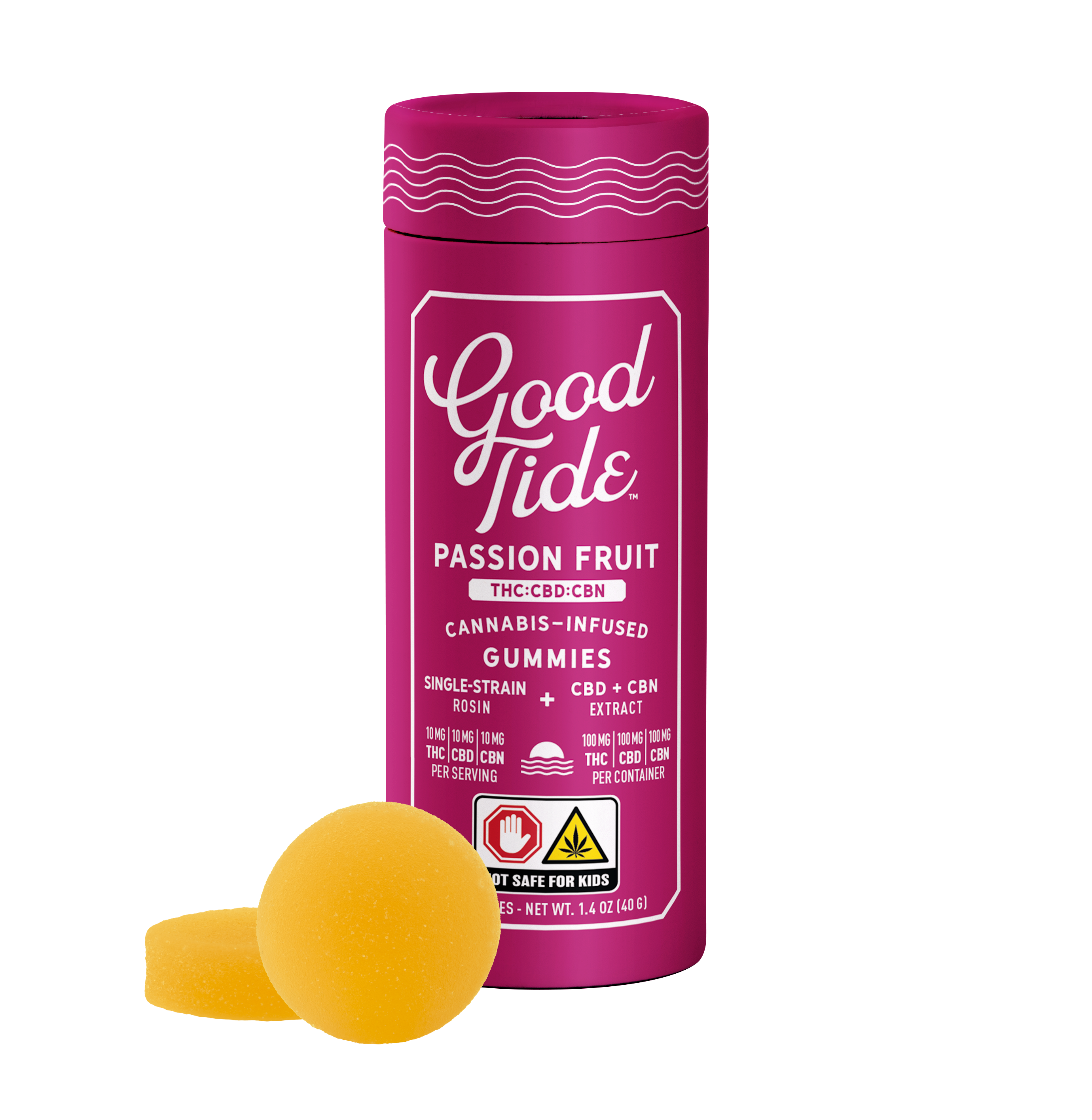 Photograph of product: Passion Fruit | 1:1:1 TH-oui:CBD:CBN | 10pk Solventless Soft Lozenges