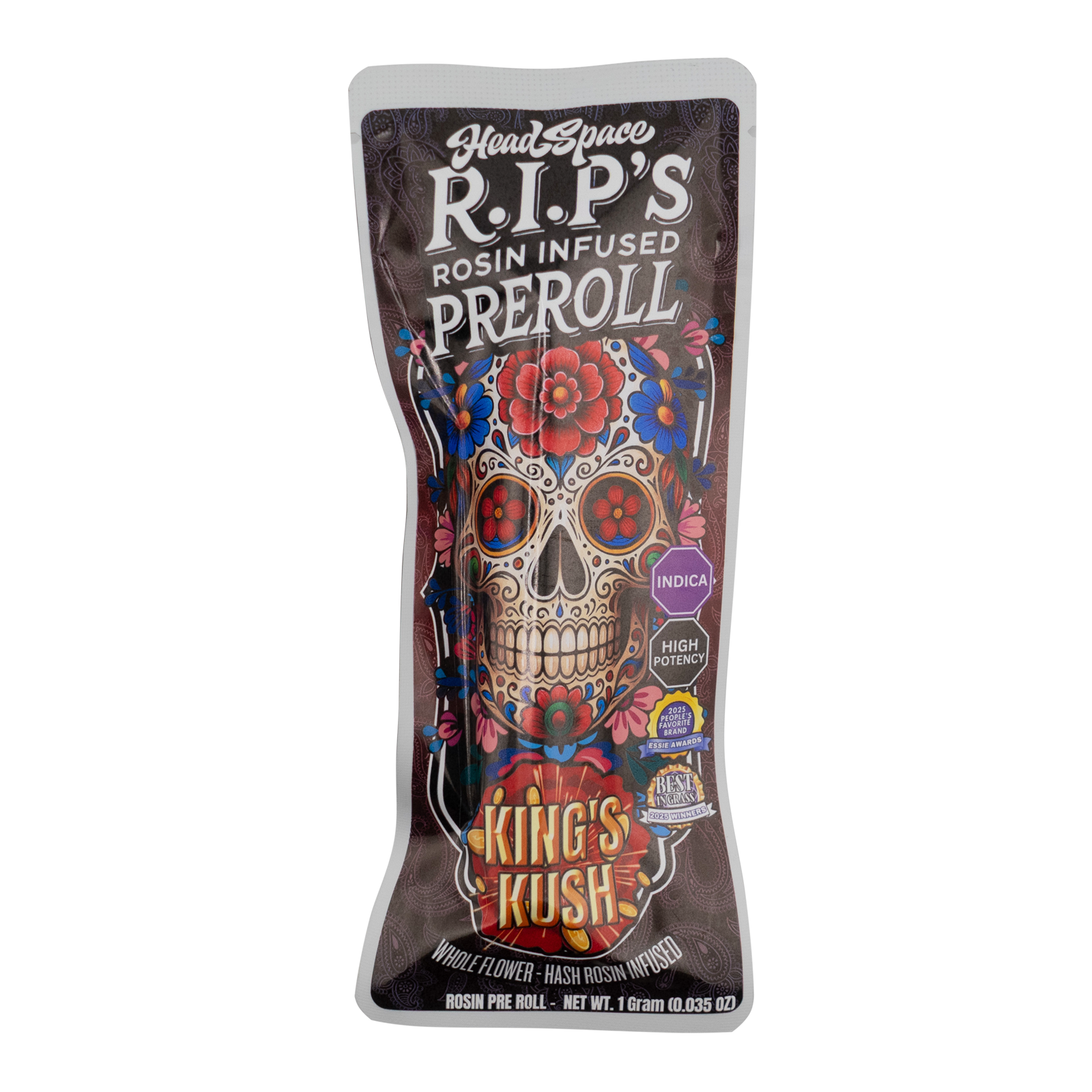 Photograph of product: HeadSpace Alchemy Rosin Infused Preroll - King's Kush (I) 1g