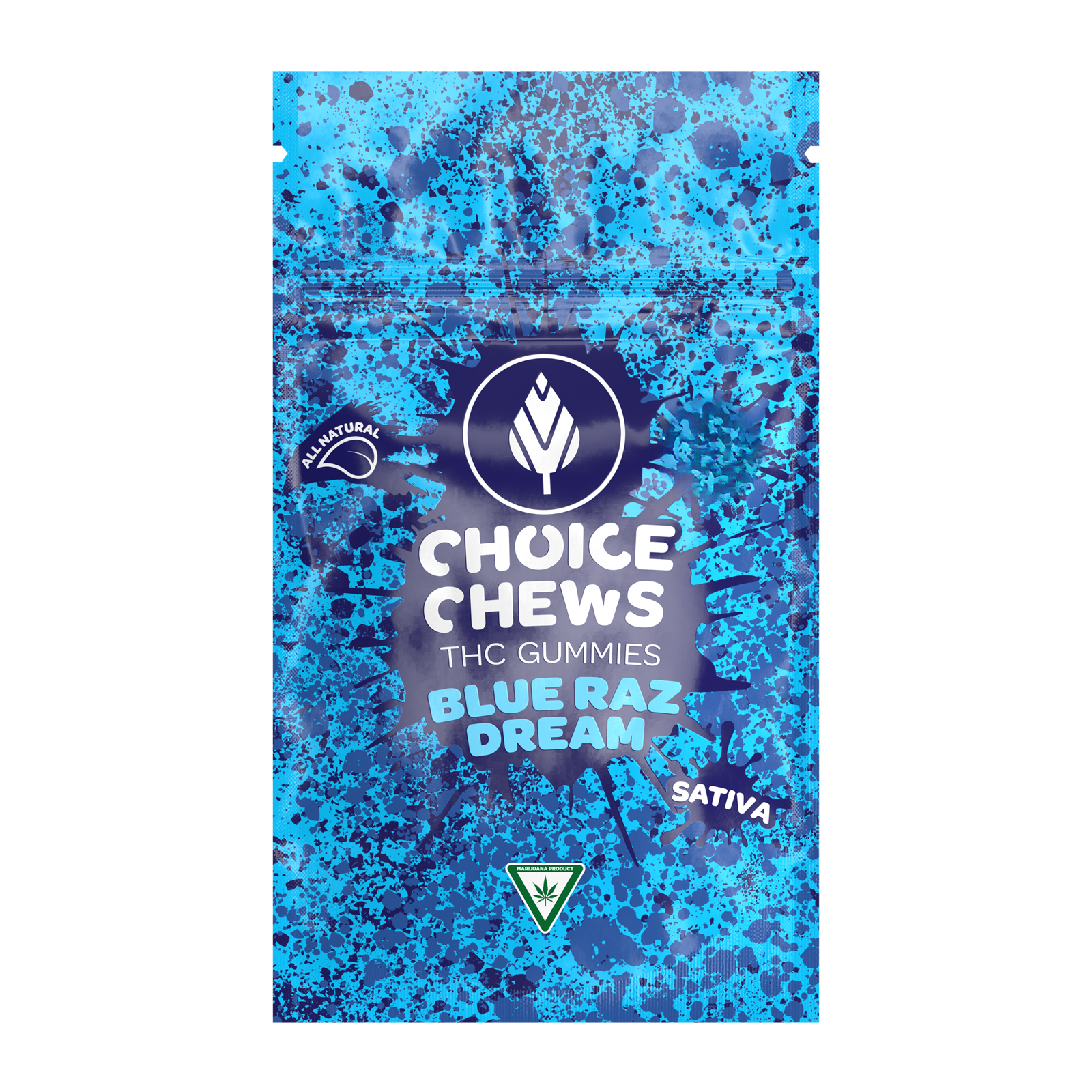 Photograph of product: CHOICE | BLUE RAZ DREAM | Oui'd | GUMMIES | 100MG | REC