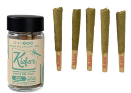 Photograph of product: Kiefers | Infused Prerolls | Blue Oreos | 0.7g 5pk