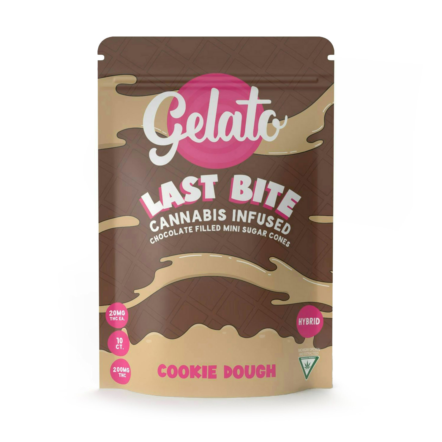 Photograph of product: Gelato Last Bite Cookie Dough Cones 200mg Rec