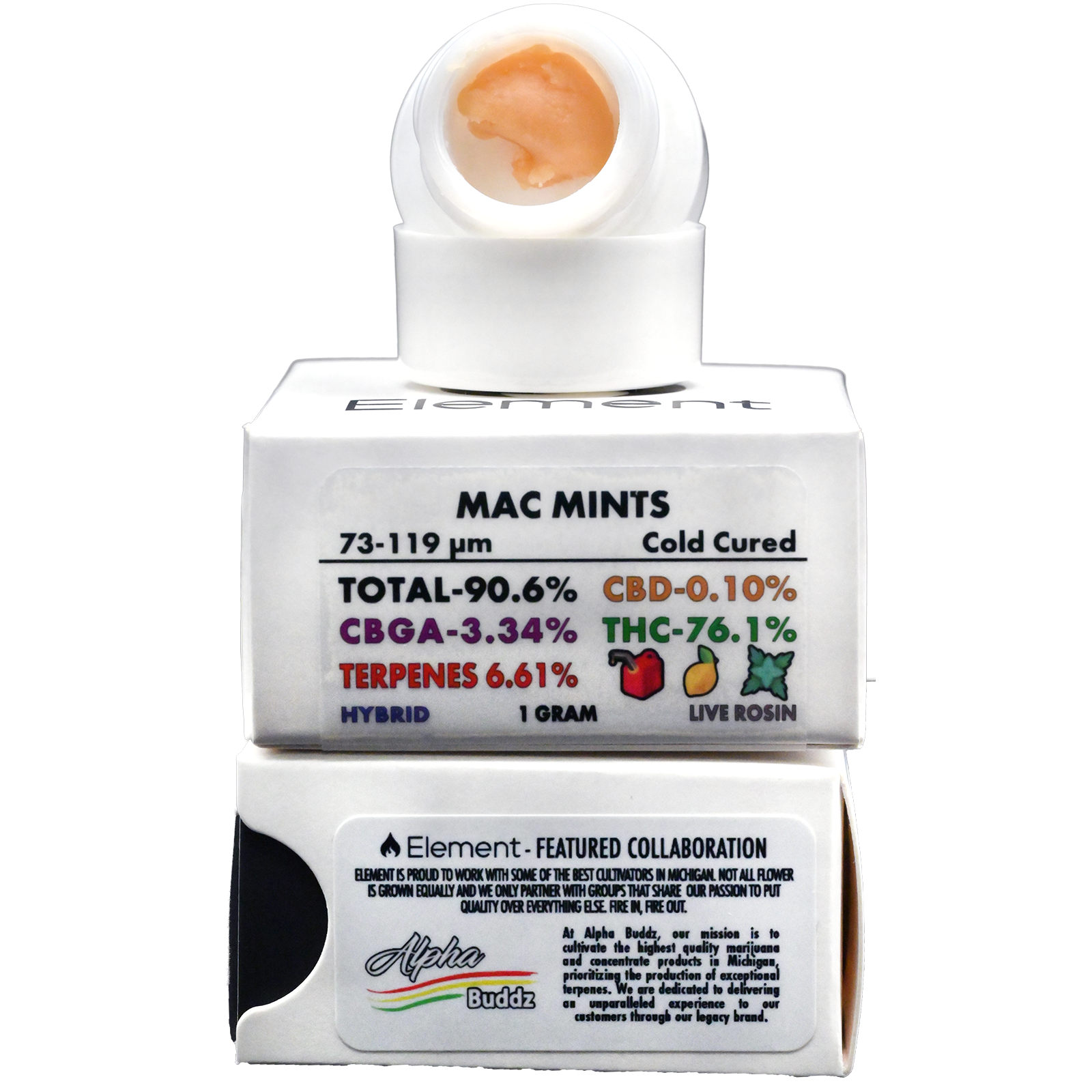 Photograph of product: Element - Live Rosin 1g - MAC Mints