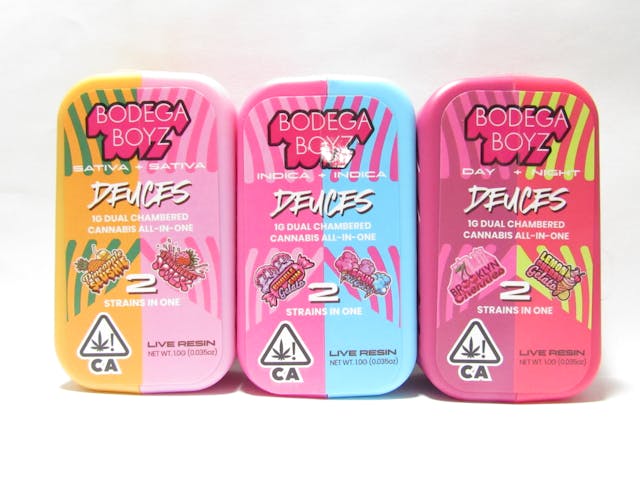 Photograph of product: Bodega Boyz Dueces 1g Dual Chamber Vape - Bubble Gum Gelato x Spun Sugar (I)