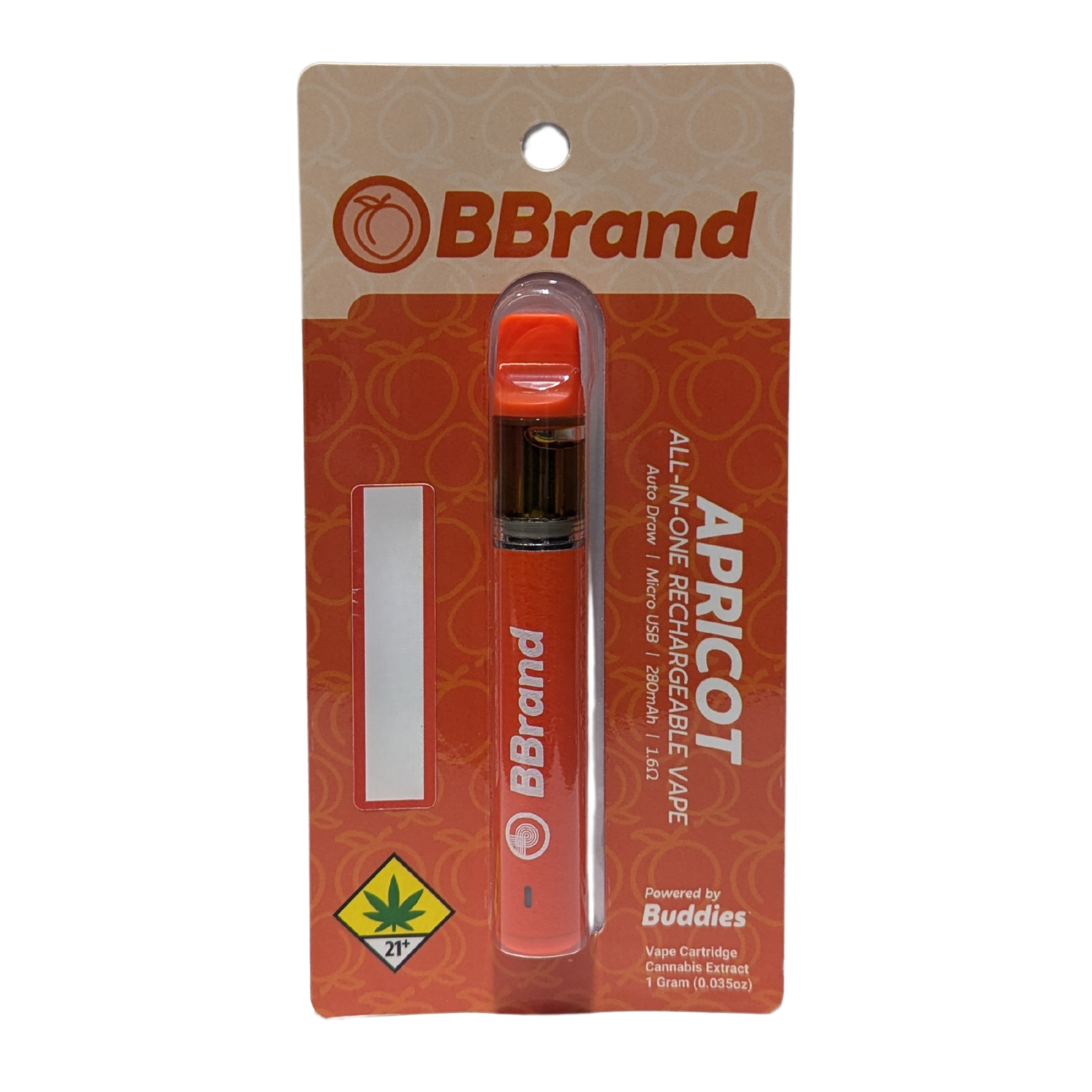 Photograph of product: Apricot BBrand Flavored Disposable | 1g