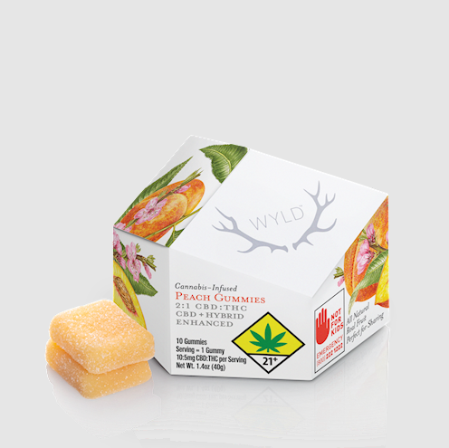 Photograph of product: Wyld - Peach CBD [2:1] - 10pk Edibles