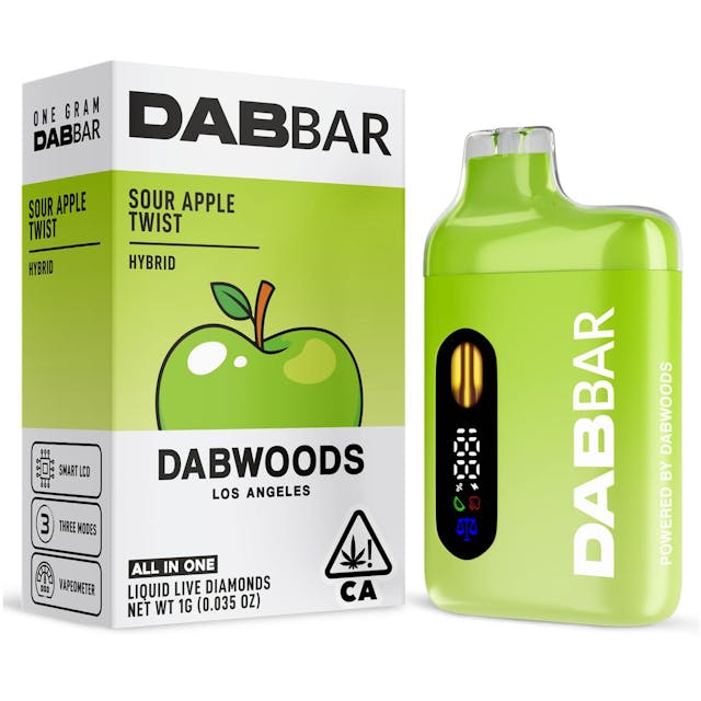 Photograph of product: Sour Apple Twist | 1g  Liquid Diamonds All In One DabBar - 