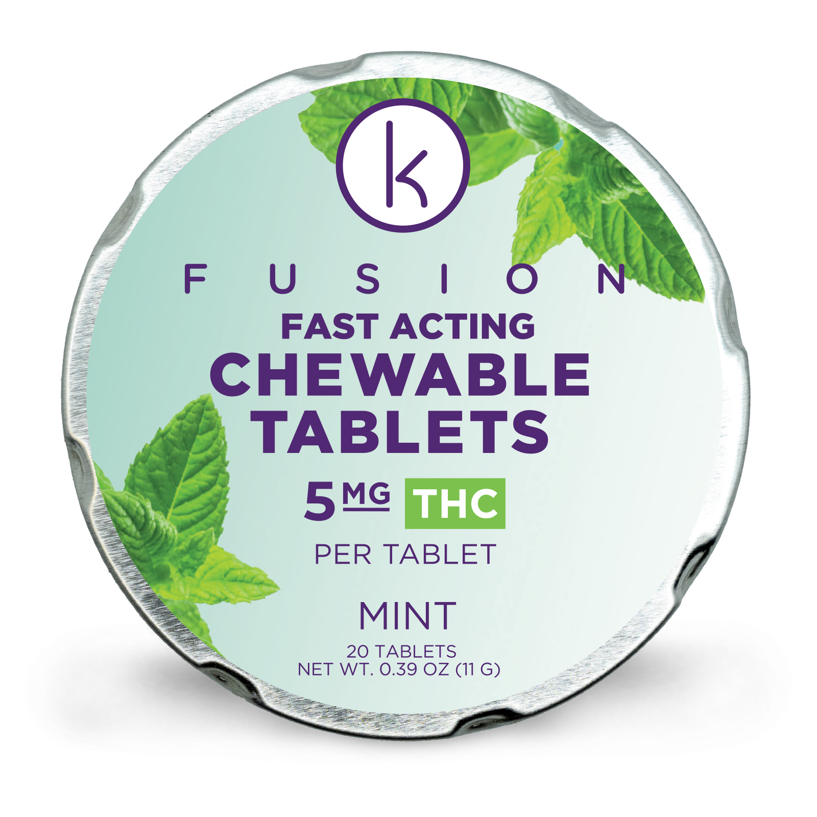 Photograph of product: Kalm Fusion I Chewable Tablets I Blue Mint