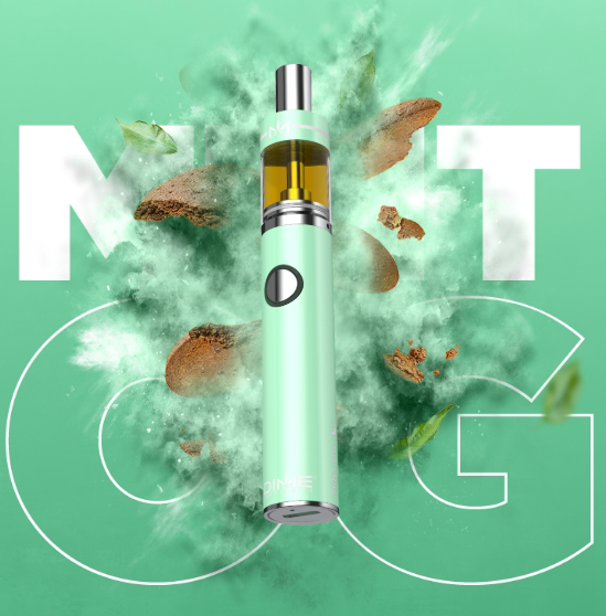 Photograph of product: Mint OG | 1:1 TH-oui:CBD AIO Vape | Dime