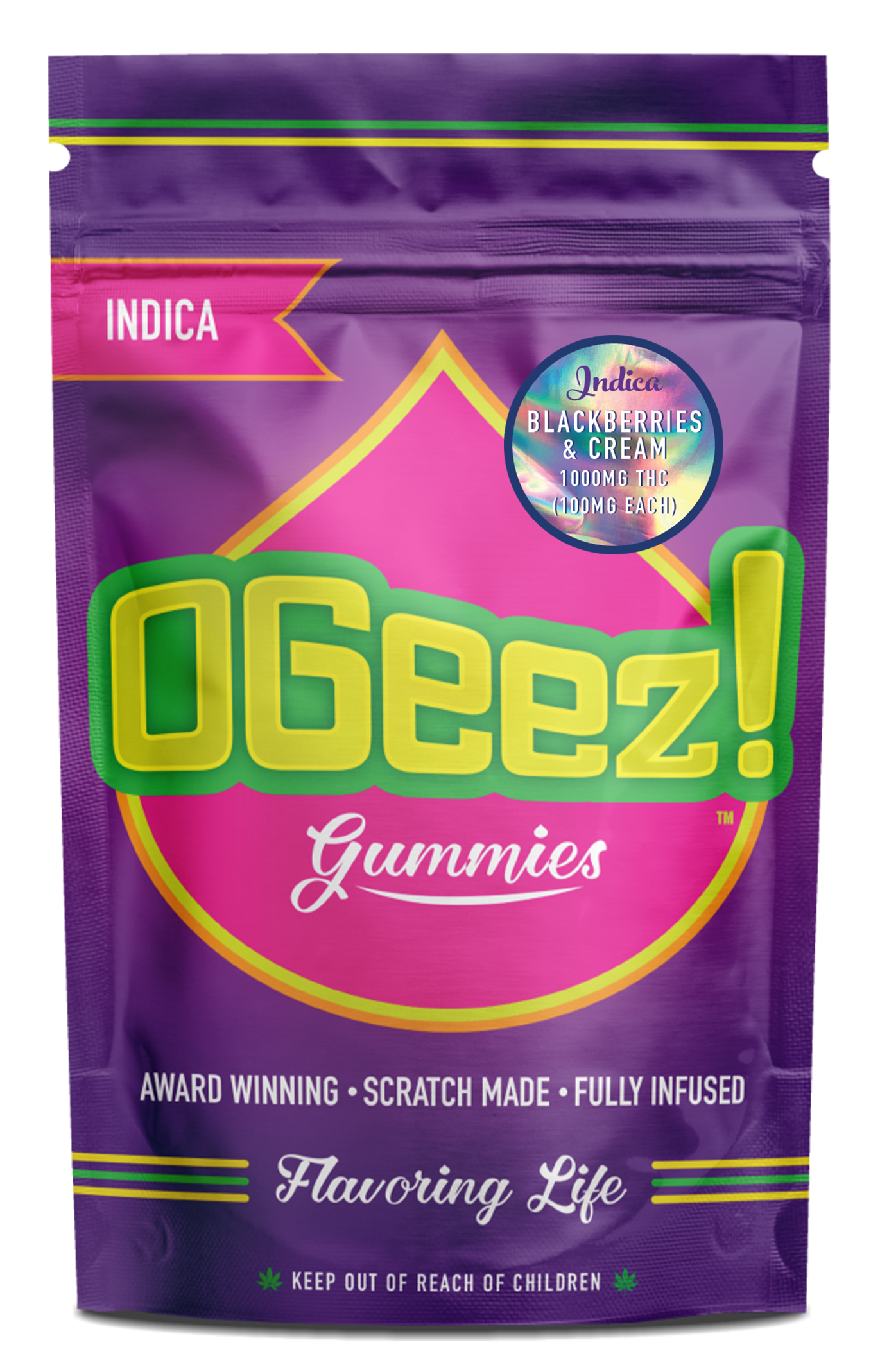 Photograph of Product: *MED ONLY* OGEEZ! Gummies Blackberries and Cream Indica