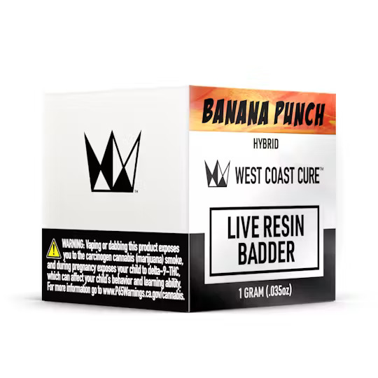 Photograph of product: BANANA PUNCH | LIVE RESIN BADDER | 1G