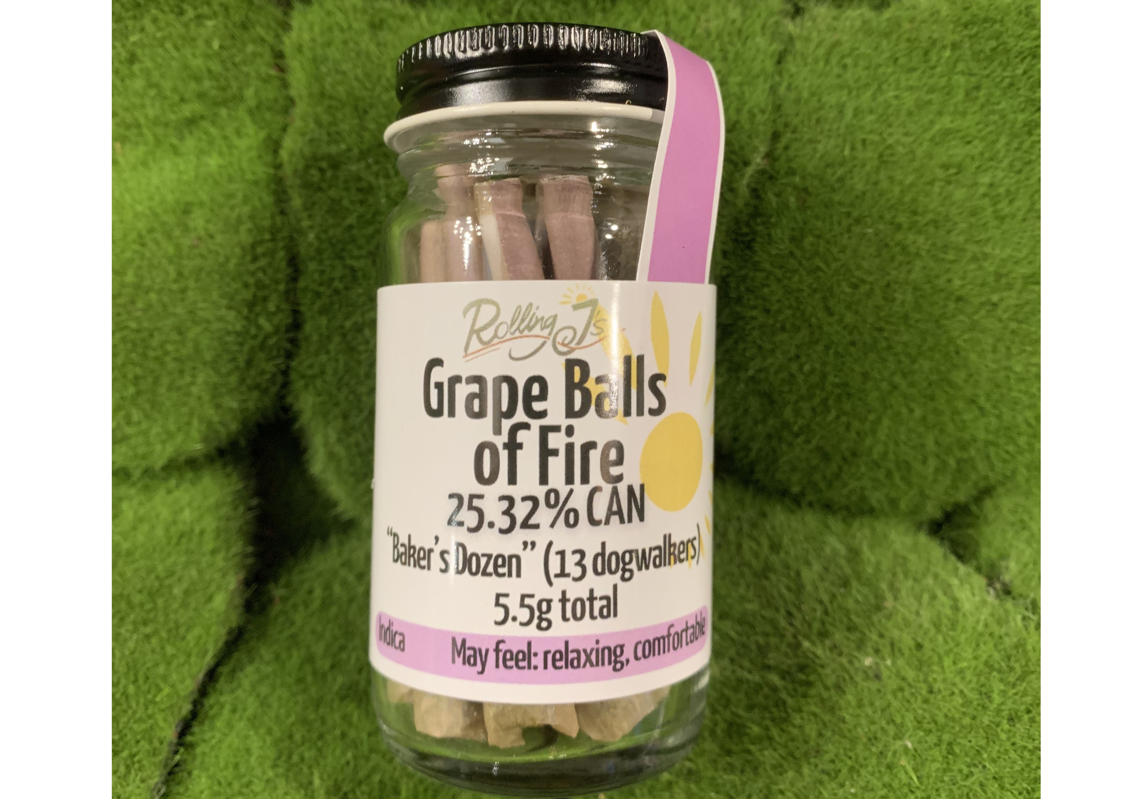 Photograph of product: Pre Roll 13 Pack | Grape Balls of Fire | Rolling J's Farm