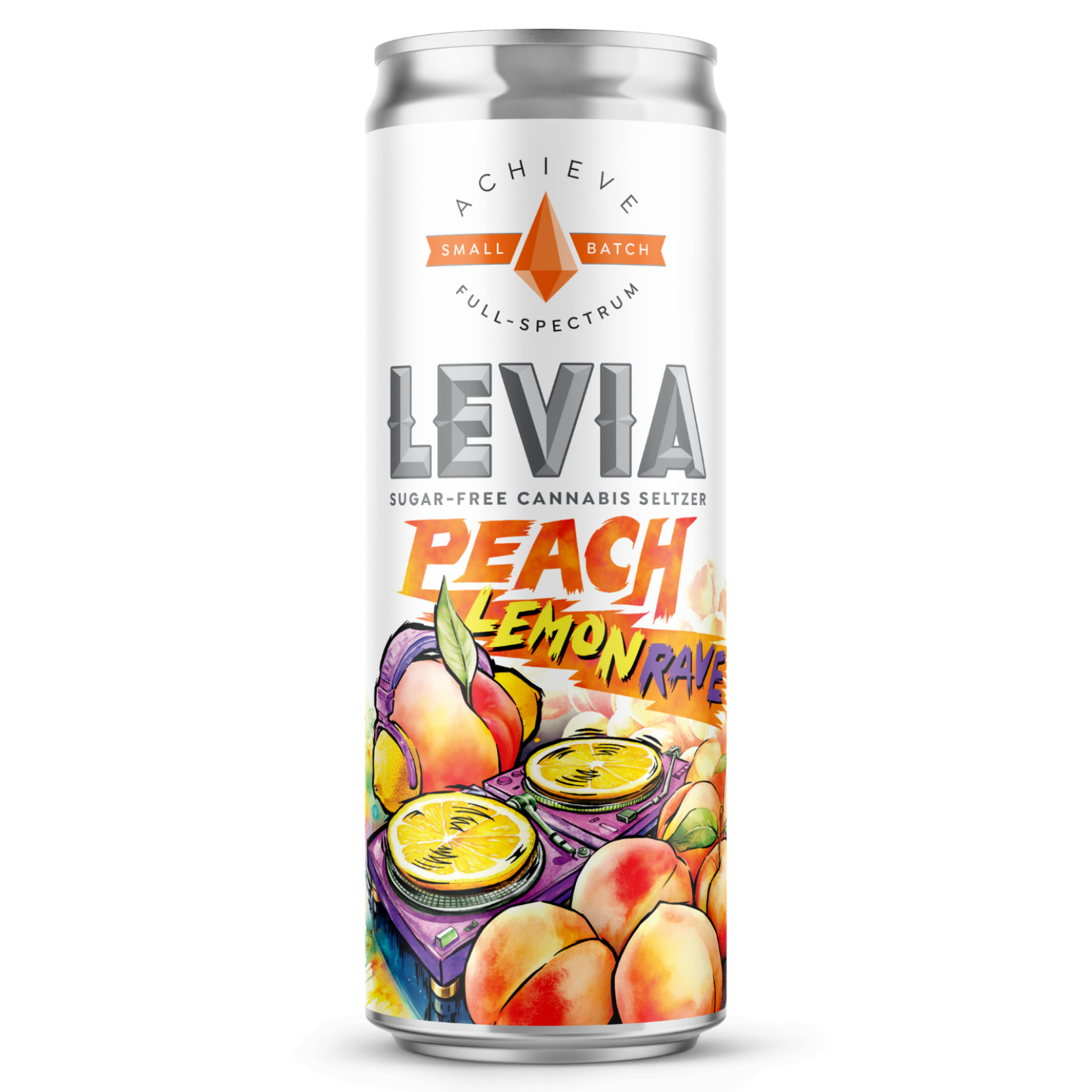 Photograph of product: 5mg Seltzer | Peach LemonRave | Levia