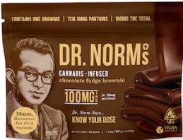 Photograph of product: DR. NORM'S | CHOCOLATE FUDGE BROWNIE (H) | 100MG