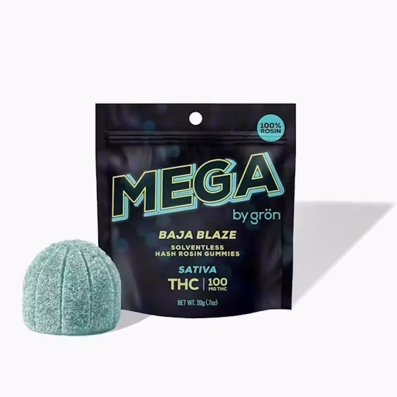 Photograph of product: Grn | Baja Blaze (Oui'd) Mega Gummies, 100mg