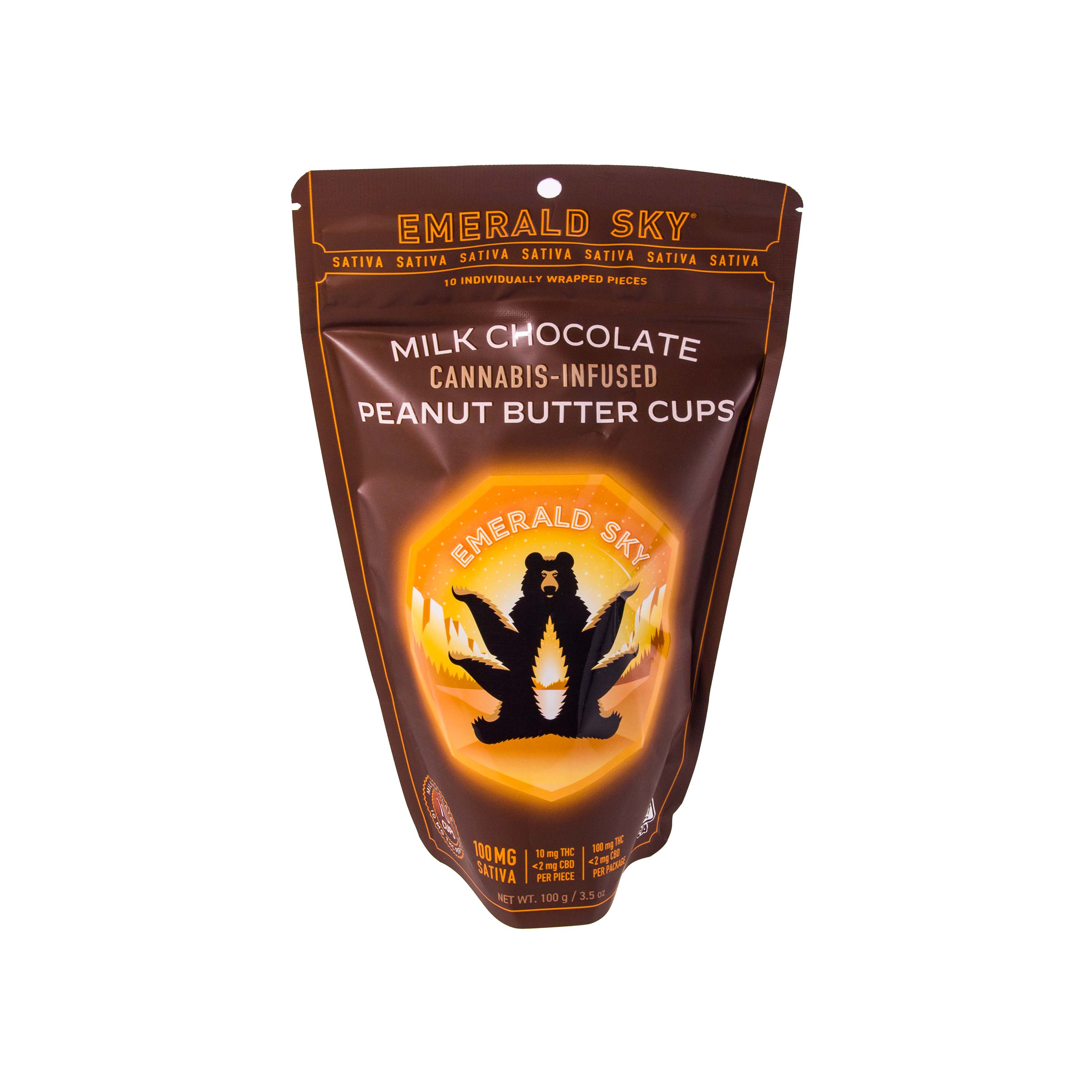 Photograph of product: Emerald Sky | Milk Chocolate Peanut Butter Cups Oui'd (10 Pack - 100mg TH-oui)