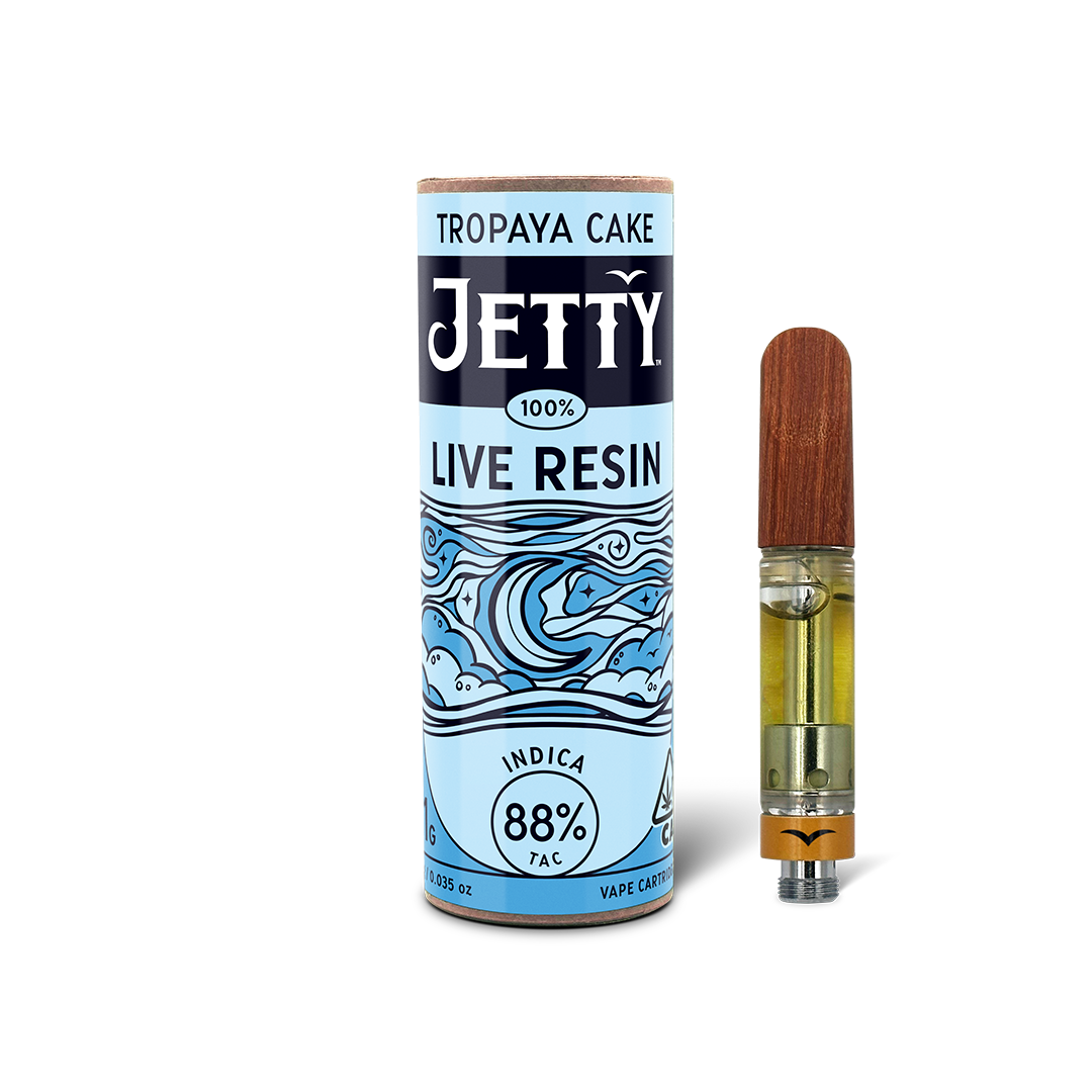 Photograph of product: Jetty Tropaya Cake Live Resin Cartridge