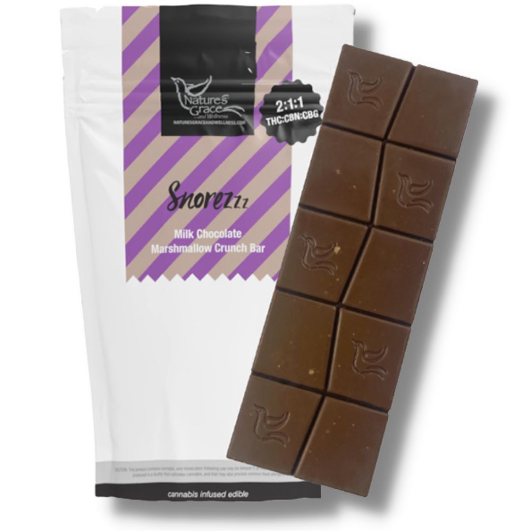 Photograph of product: Snorezzz Chocolate Bar 2:1:1 TH-oui:CBN:CBG