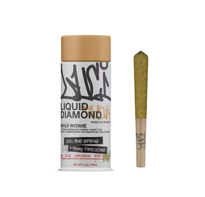Photograph of product: Luci | Pre-roll | Liquid Diamond Infused | Maui Wowie | 5pk