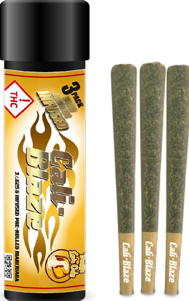Photograph of product: Cali-Blaze - Vanilla Lava Cake (Chem Squeezy) Infused Pre-roll 3Pk - 1.875g