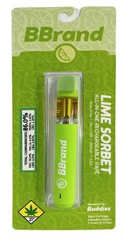 Photograph of Product: Lime Sorbet Flavored Distillate Disposable | 1g