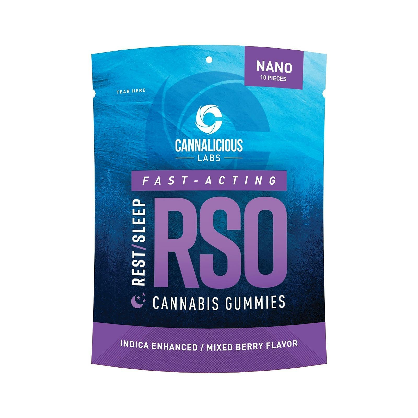 Photograph of product: Cannalicious Labs - 200mg RSO Rest Gummies - Mixed Berry (I)