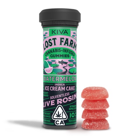 Photograph of product: KIVA Lost Farm Watermelon Rosin Gummies (10 X 10mg)