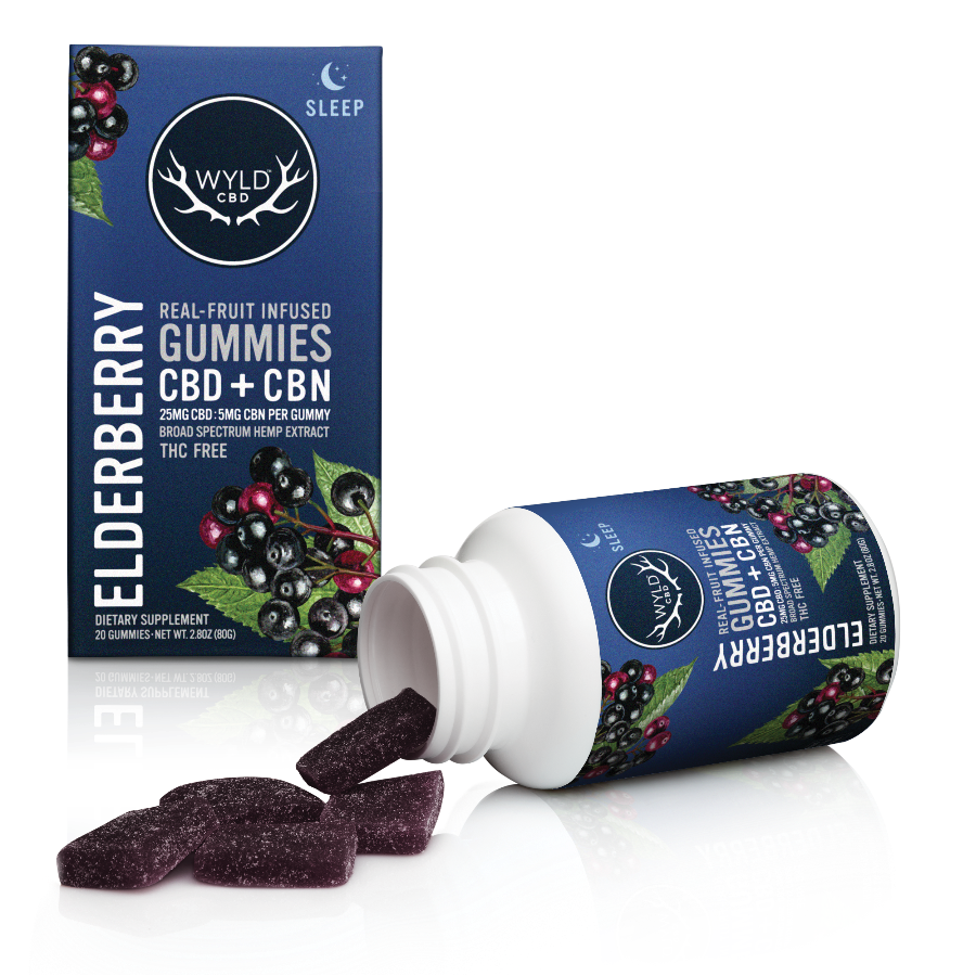 Photograph of product: WYLD - Elderberry Hemp 5:1 CBD:CBN - Gummies 500mg