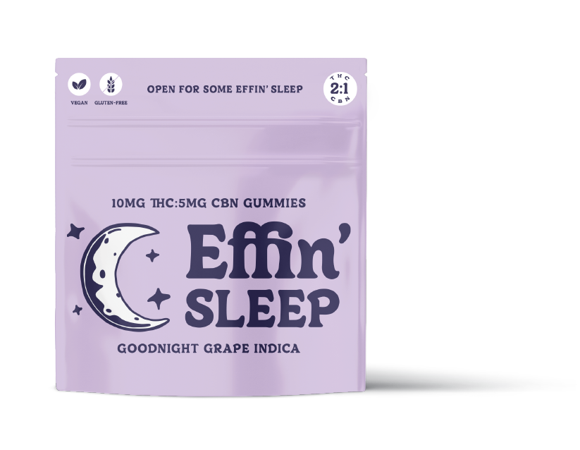 Photograph of product: Effin' Sleep | Goodnight Grape TH-oui:CBN Gummies | 20 Servings
