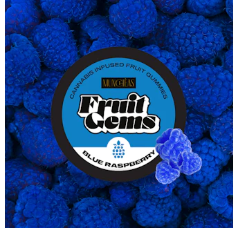 Photograph of product: Gummies - Blue Raspberry Fruit Gems - 20 Pcs - 100mg