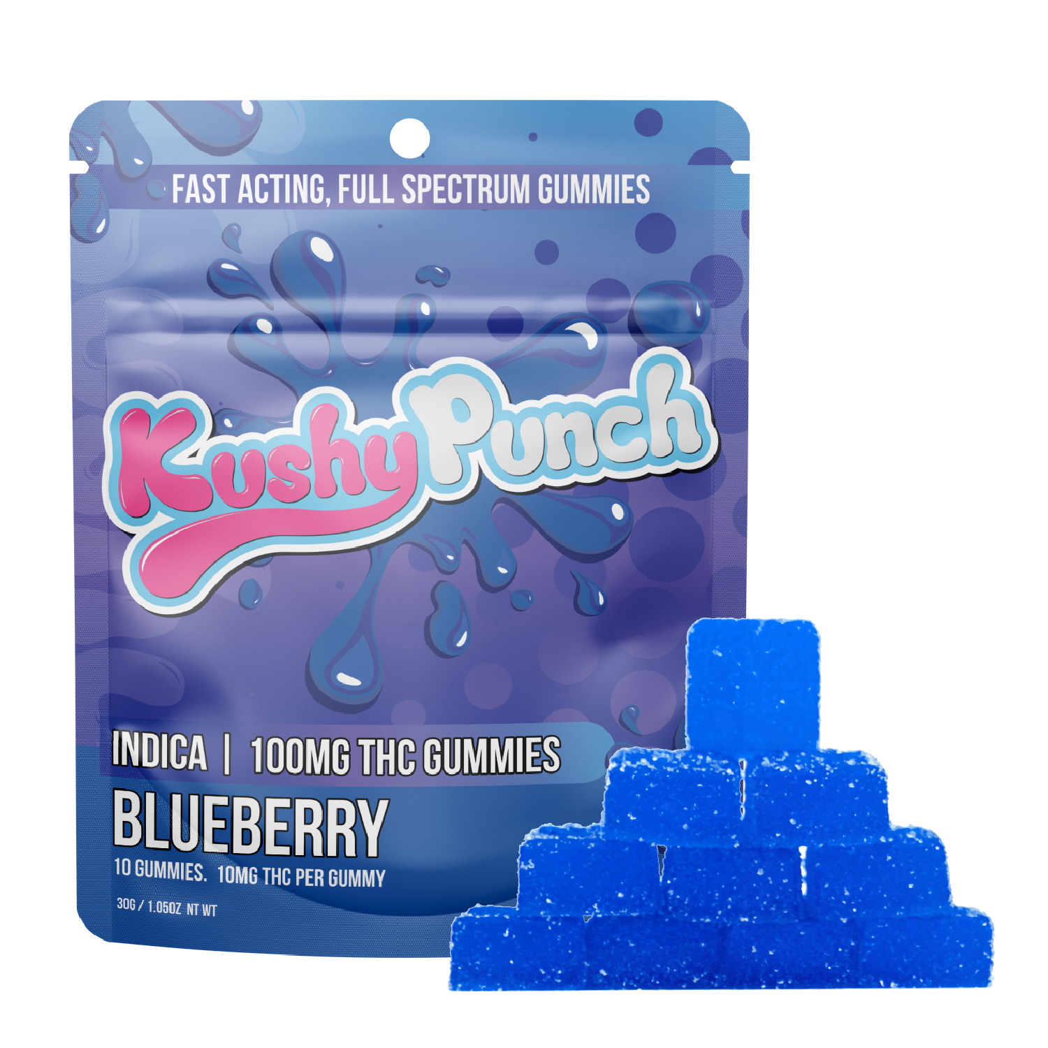 Photograph of product: Blueberry Fast Acting Gummies (100mg)