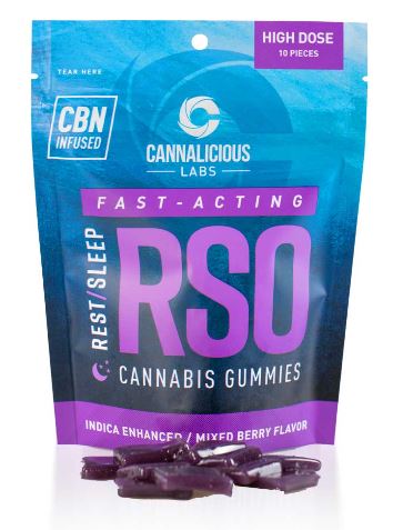 Photograph of product: Cannalicious Labs - RSO Gummy Rest - Mixed Berry - High Dose
