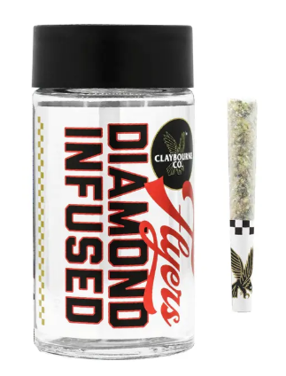 Photograph of product: Claybourne Flyers Diamond Infused Preroll Pack 2.5g Gas Plant
