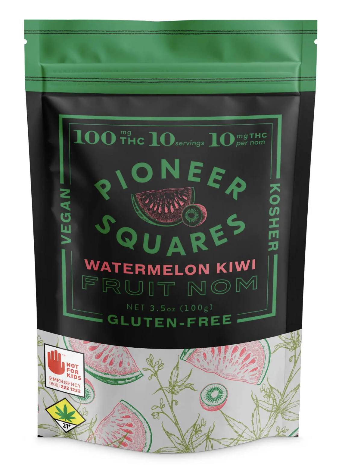 Photograph of product: Watermelon Kiwi Fruit Noms, 10-Pack