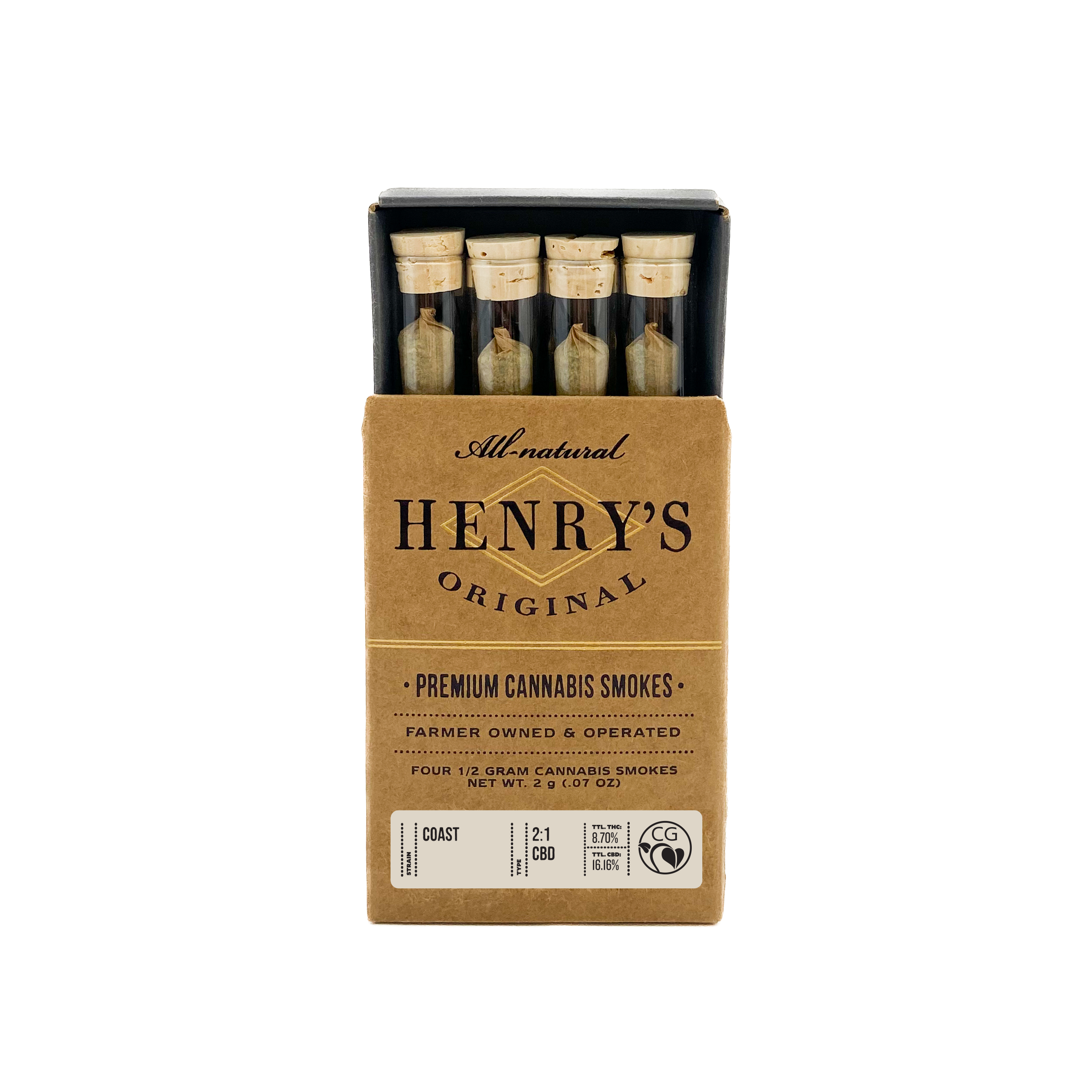 Photograph of product: COAST 2:1 CBD:TH-oui 2G (4CT)