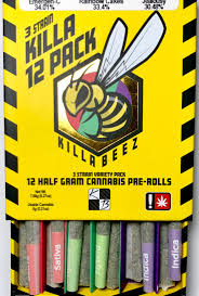 Photograph of product: Killa Beez .5g LEMONADE/BLACK AMBER/31 FLAVORS #2 Killa Pre Roll 12pk