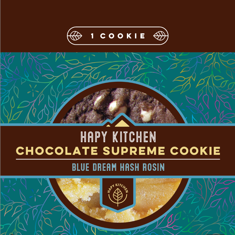 Photograph of product: Cookie - TF - Hapy Kitchen - 100mg Chocolate Supreme Cookie (Blue Dream au chocolat Rosin)