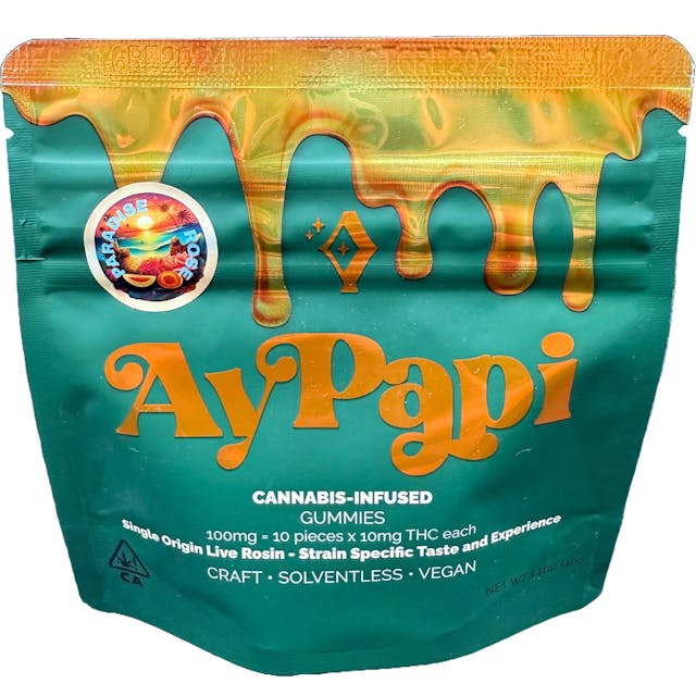 Photograph of product: Paradise Rose Live Rosin Gummies - 