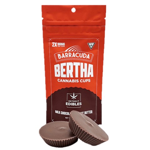 Photograph of product: Barracuda Milk Chocolate Peanut Butter Bertha Cups 200mg Rec
