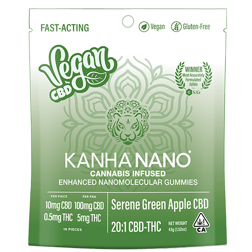 Photograph of product: NANO | Serene Green Apple 20:1 CBD | 100mg Gummies