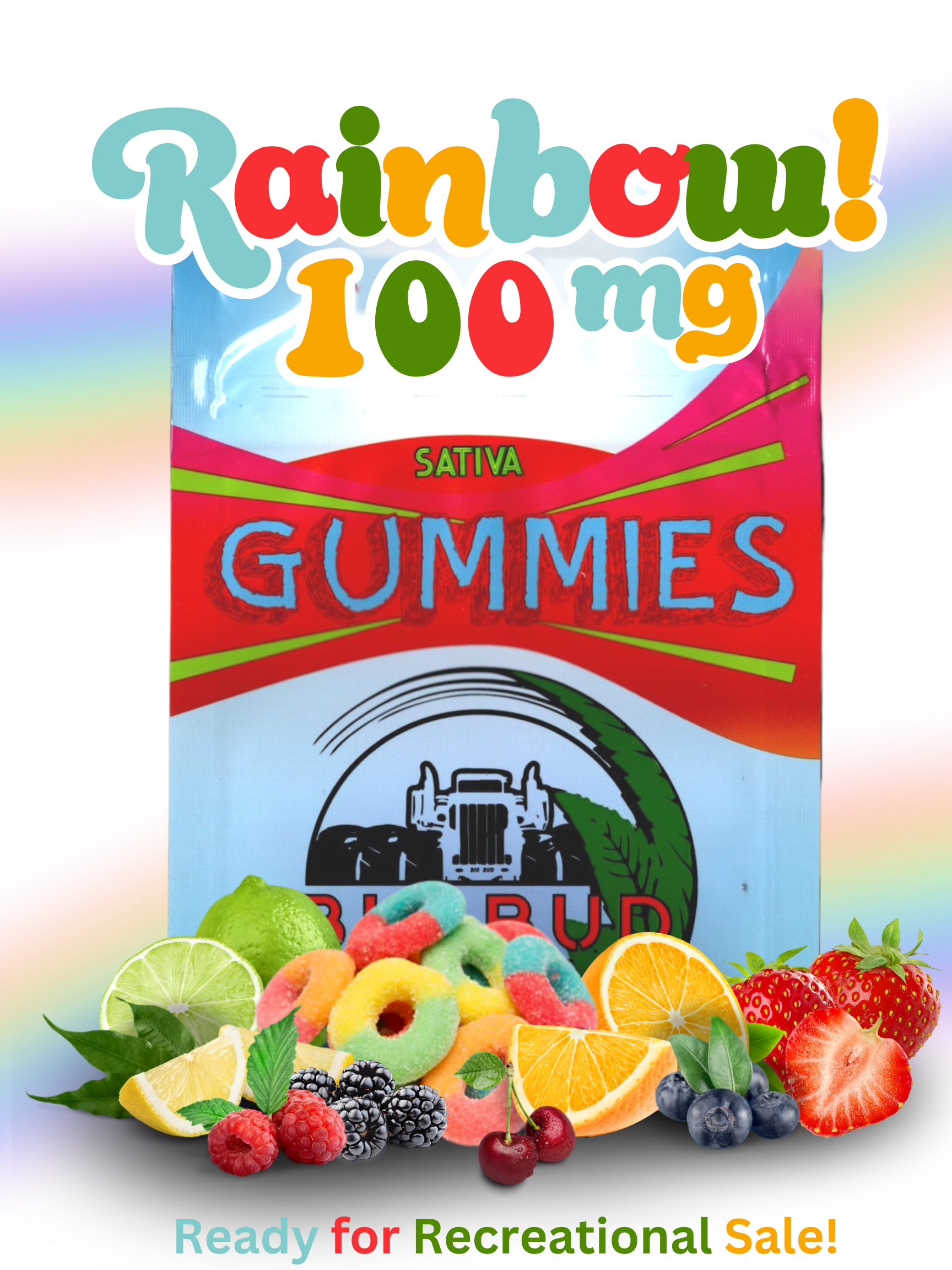 Photograph of Product: BIG BUD FARMS - GUMMIES - 100MG - RAINBOW RINGS - HYBRID