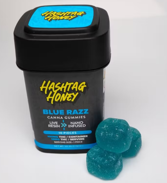 Photograph of product: HH Blue Razz | Live Resin Nano Gummies