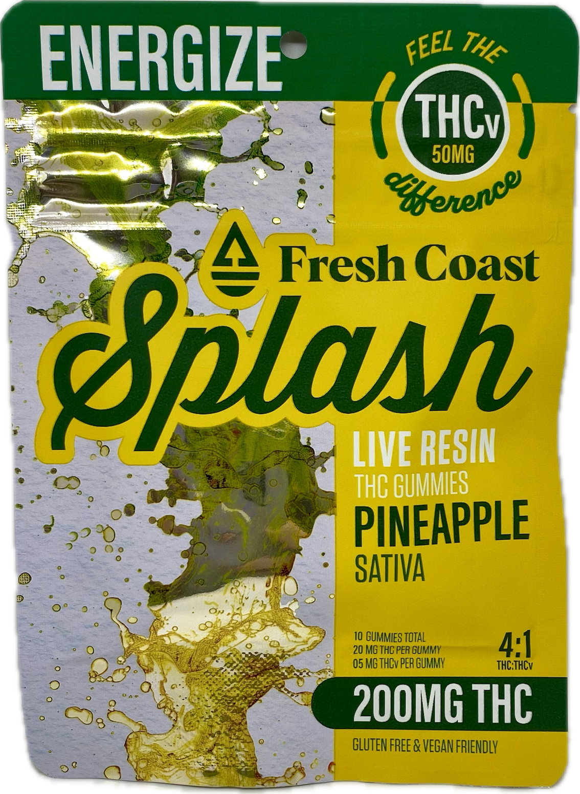 Photograph of product: Fresh Coast - Pineapple Splash Live Resin Gummies - 200mg