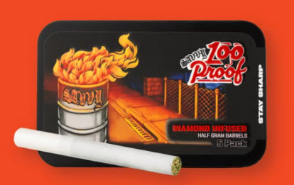 Photograph of product: SAVVY 100 PROOF PRE-ROLL 2.5G 5PK GHOST MILK